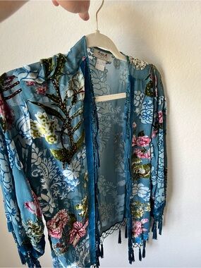 Teal Embroidered Formal Top